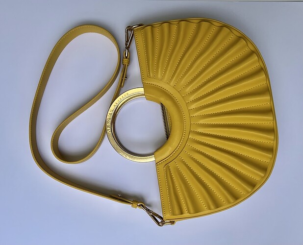 yellow bag with strap