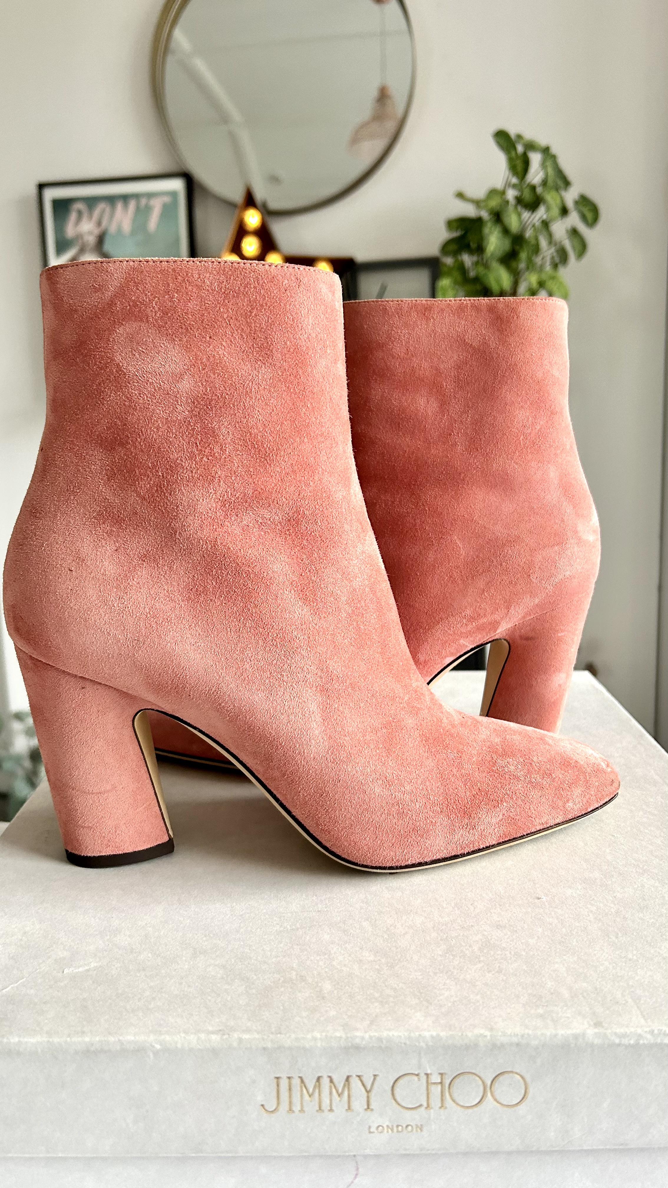 Pink suede outlet ankle boots