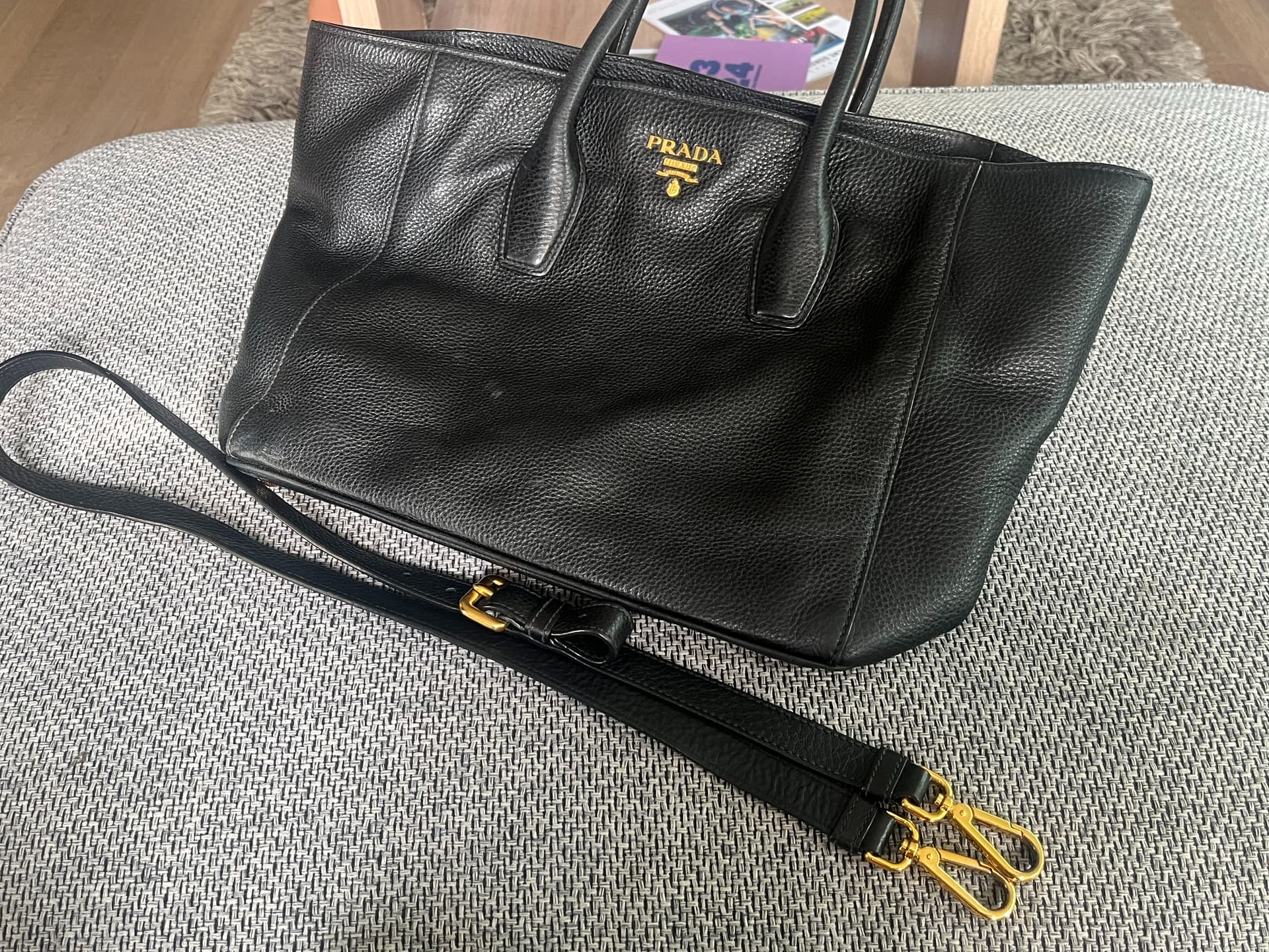 Prada Large black leather Tote Bag £500 - SL Pre-Loved Marketplace